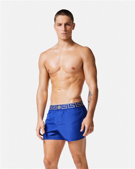 versace greca-print swim shorts|Versace men's swim trunks.